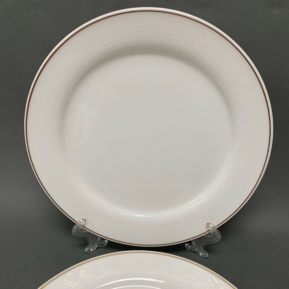 Villeroy & Boch Luxembourg Adriana 0143 White Gold Dinner Plates 11 3/8 Lot of 2 - Picture 2 of 6